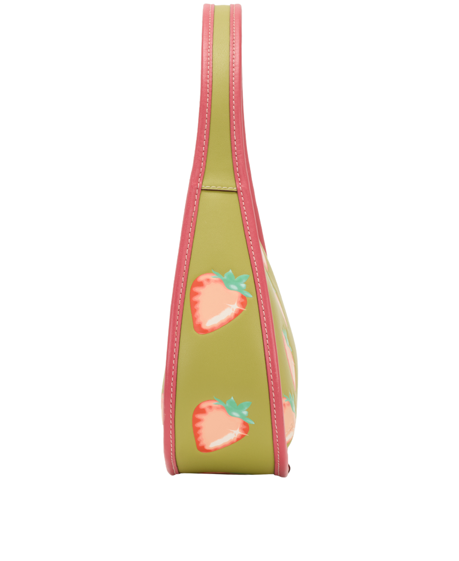 Coachtopia Strawberry Hobo, &pound;140, Handbags, Green/Pink, Leather, Side view